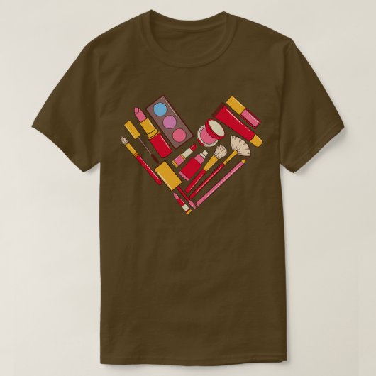Makeup kit met schoonheidsspecialist hart t-shirt (Design voorkant)