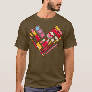 Makeup kit met schoonheidsspecialist hart t-shirt