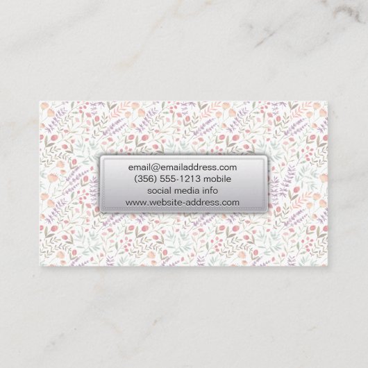 Makeup Kit | Oogas | Bloemen in Bloom Visitekaartje (Achterkant)