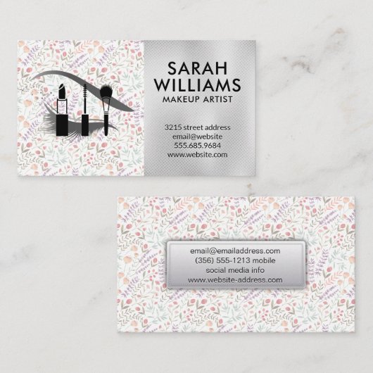 Makeup Kit | Oogas | Bloemen in Bloom Visitekaartje (Voorkant / Achterkant)