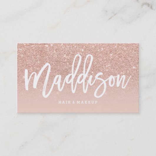 Makeup kunstenaar aangepaste typografie blauw roos visitekaartje (Voorkant)