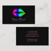 Makeup kunstenaar Beauty Salon Colorful Lips Moder Visitekaartje (Voorkant / Achterkant)