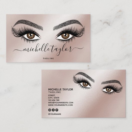 Makeup kunstenaar Beauty Salon Lash Extension Feat Visitekaartje (Voorkant / Achterkant)