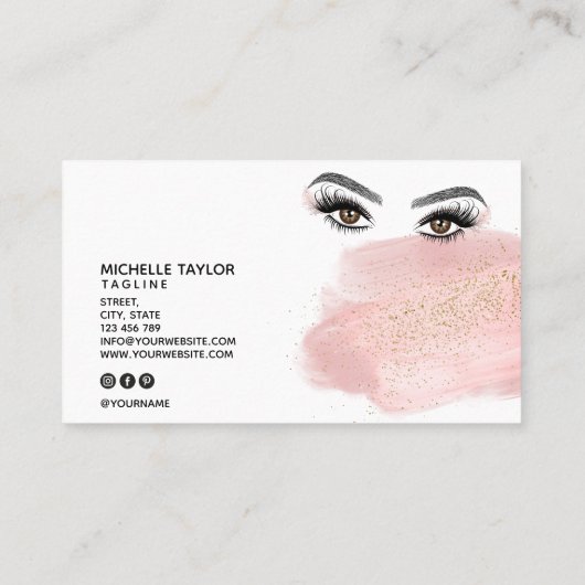 Makeup kunstenaar Beauty Salon Lash Extension Feat Visitekaartje (Achterkant)