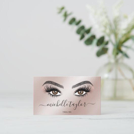 Makeup kunstenaar Beauty Salon Lash Extension Feat Visitekaartje (Staand voorkant)