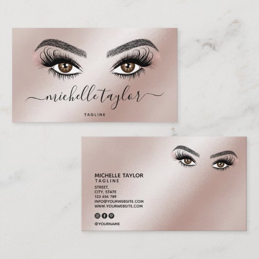 Makeup kunstenaar Beauty Salon Lash Extension Feat Visitekaartje (Voorkant / Achterkant)
