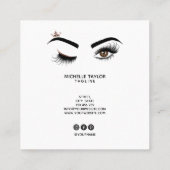 Makeup kunstenaar Beauty Salon Lash Extension wink Vierkante Visitekaartje (Achterkant)