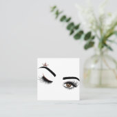Makeup kunstenaar Beauty Salon Lash Extension wink Vierkante Visitekaartje (Staand voorkant)