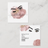 Makeup kunstenaar Beauty Salon Lash Extension wink Vierkante Visitekaartje (Voorkant / Achterkant)
