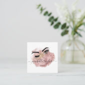 Makeup kunstenaar Beauty Salon Lash Extension wink Vierkante Visitekaartje (Staand voorkant)