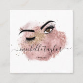 Makeup kunstenaar Beauty Salon Lash Extension wink Vierkante Visitekaartje (Voorkant)