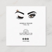 Makeup kunstenaar Beauty Salon Lash Extension wink Vierkante Visitekaartje (Achterkant)