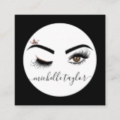 Makeup kunstenaar Beauty Salon Lash Extension wink Vierkante Visitekaartje (Voorkant)