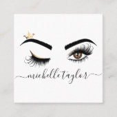 Makeup kunstenaar Beauty Salon Lash Extension wink Vierkante Visitekaartje (Voorkant)