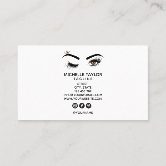 Makeup kunstenaar Beauty Salon Lash Extension wink Visitekaartje (Achterkant)