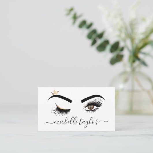 Makeup kunstenaar Beauty Salon Lash Extension wink Visitekaartje (Staand voorkant)