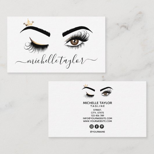 Makeup kunstenaar Beauty Salon Lash Extension wink Visitekaartje (Voorkant / Achterkant)