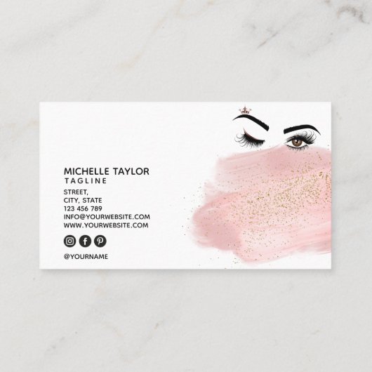 Makeup kunstenaar Beauty Salon Lash Extension wink Visitekaartje (Achterkant)