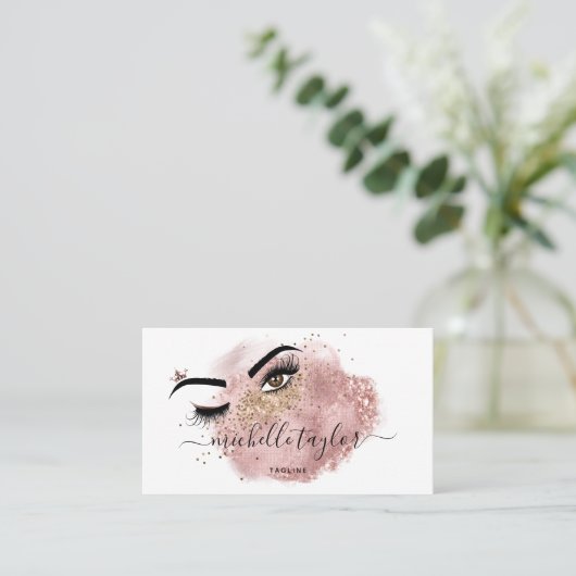 Makeup kunstenaar Beauty Salon Lash Extension wink Visitekaartje (Staand voorkant)