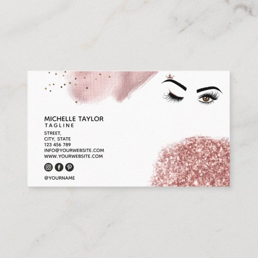 Makeup kunstenaar Beauty Salon Lash Extension wink Visitekaartje (Achterkant)