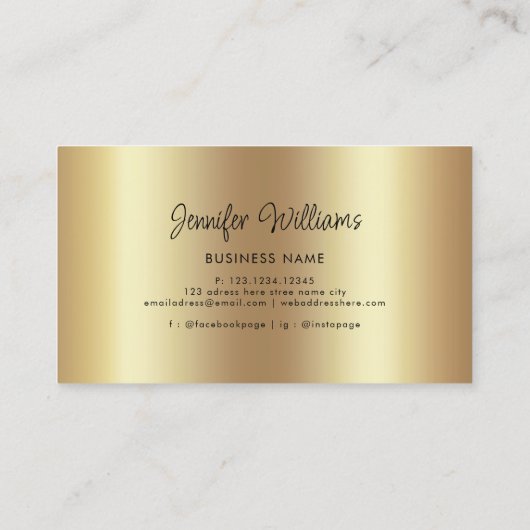 Makeup kunstenaar Beauty Salon QR Code Modern Gold Visitekaartje (Achterkant)