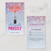 Makeup kunstenaar Beauty Salon Red Lips & Lipstick Afsprakenkaartje (Voorkant / Achterkant)