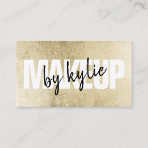Makeup kunstenaar bold signature script chic gold  visitekaartje