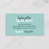 Makeup kunstenaar bold signature script minusblauw visitekaartje (Achterkant)