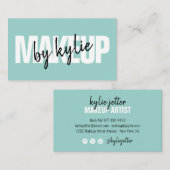 Makeup kunstenaar bold signature script minusblauw visitekaartje (Voorkant / Achterkant)