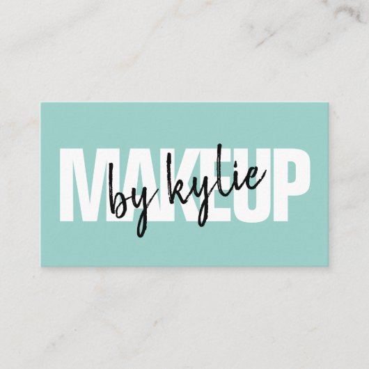 Makeup kunstenaar bold signature script minusblauw visitekaartje (Voorkant)