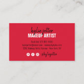 Makeup kunstenaar bold signature script vet rood visitekaartje (Achterkant)