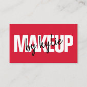 Makeup kunstenaar bold signature script vet rood visitekaartje (Voorkant)