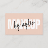 Makeup kunstenaar bold signature script zwart roze visitekaartje (Voorkant)