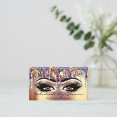 Makeup kunstenaar bruin Eyelash Gold druipt hologr Visitekaartje (Staand voorkant)