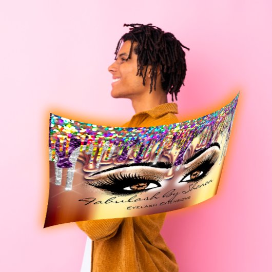 Makeup kunstenaar bruin Eyelash Gold druipt hologr Visitekaartje