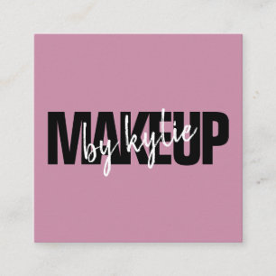 Makeup kunstenaar chic typografie script violet pa vierkante visitekaartje