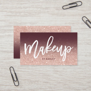 Makeup kunstenaar chic typography burgundy roos go visitekaartje