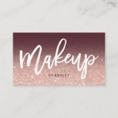 Makeup kunstenaar chic typography burgundy roos go visitekaartje (Voorkant)