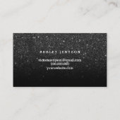 Makeup kunstenaar chic typography faux zwarte glit visitekaartje (Achterkant)