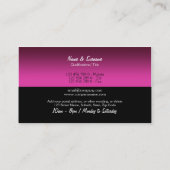 Makeup kunstenaar cosmetica roze zwart wit visitekaartje (Achterkant)