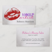 Makeup kunstenaar Cosmetoloog Red Lips Visitekaartje (Voorkant / Achterkant)