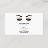Makeup kunstenaar Crown Lashes Beauty Salon Extens Visitekaartje (Achterkant)
