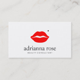 Makeup kunstenaar die zoende lichten met een schoo visitekaartje