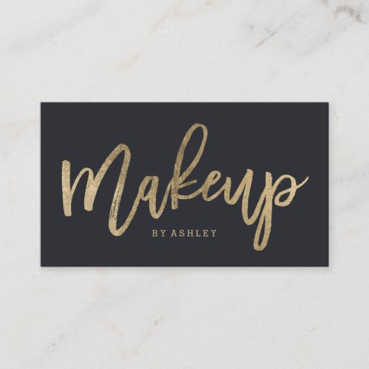 Makeup kunstenaar elegant faux gouden typografie g visitekaartje (Voorkant)