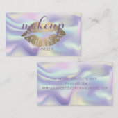 Makeup kunstenaar Elegant Glittery Lips Holographi Visitekaartje (Voorkant / Achterkant)