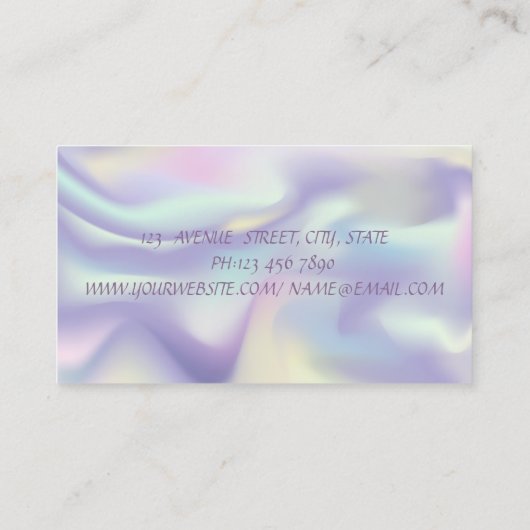 Makeup kunstenaar Elegant Glittery Lips Holographi Visitekaartje (Achterkant)