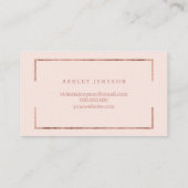 Makeup kunstenaar elegant roos gold typografie blu visitekaartje (Achterkant)