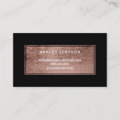 Makeup kunstenaar elegant roos gold typografie zwa visitekaartje (Achterkant)