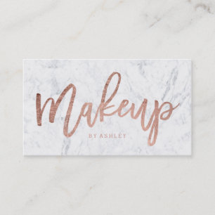 Makeup kunstenaar elegant roos gouden tekenmarmer visitekaartje