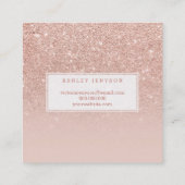 Makeup kunstenaar elegant typografie blauw roos go vierkante visitekaartje (Achterkant)